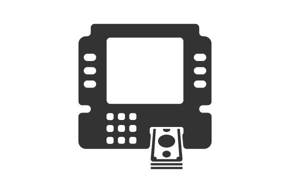 ATM Withdraw Icon: A Modern Graphic Design Asset for Content Publishers