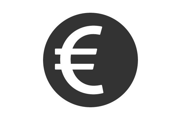 Euro Coin Icon Graphics for Crafting