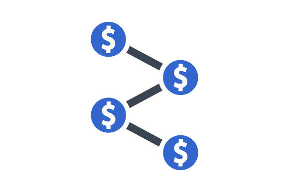 Financial Network Icon: A Graphic Asset for Modern Publishing