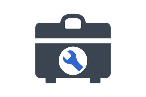 Toolbox Hardware Icon: A Graphic Design Asset for Modern Branding